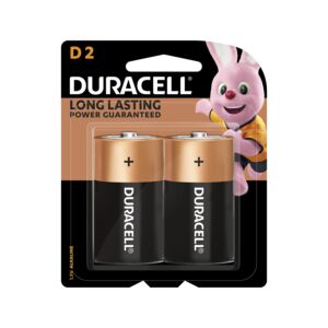 Duracell 2-Piece Alkaline D Battery Black and Gold